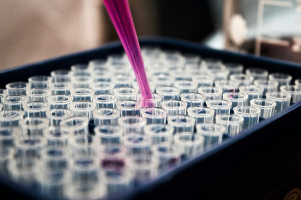 Laboratory vials being prepared for NAD+ therapy